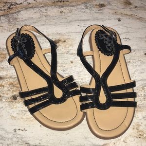 Like New Black Shiny Sandals